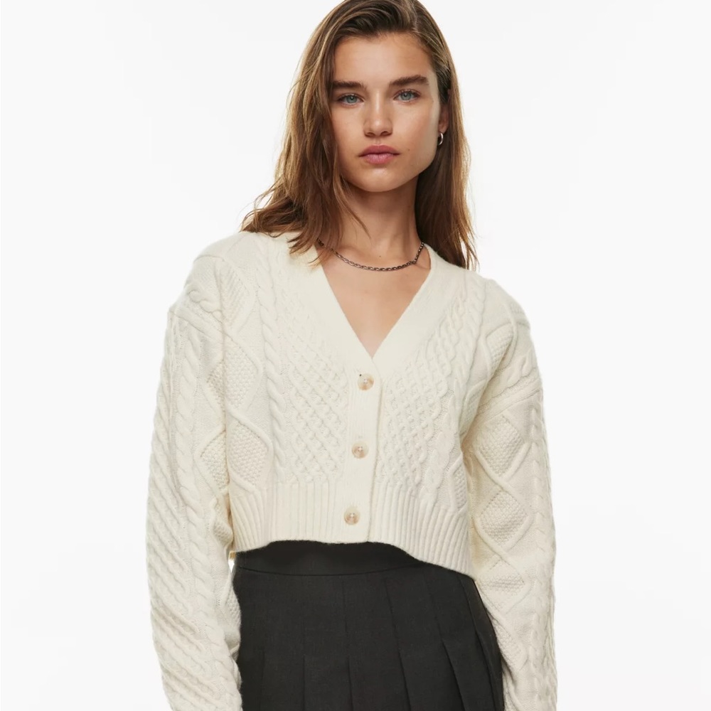 Aritzia Sunday Best Wool Cardigan Whisper White XL